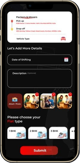 Packers and movers dashboard